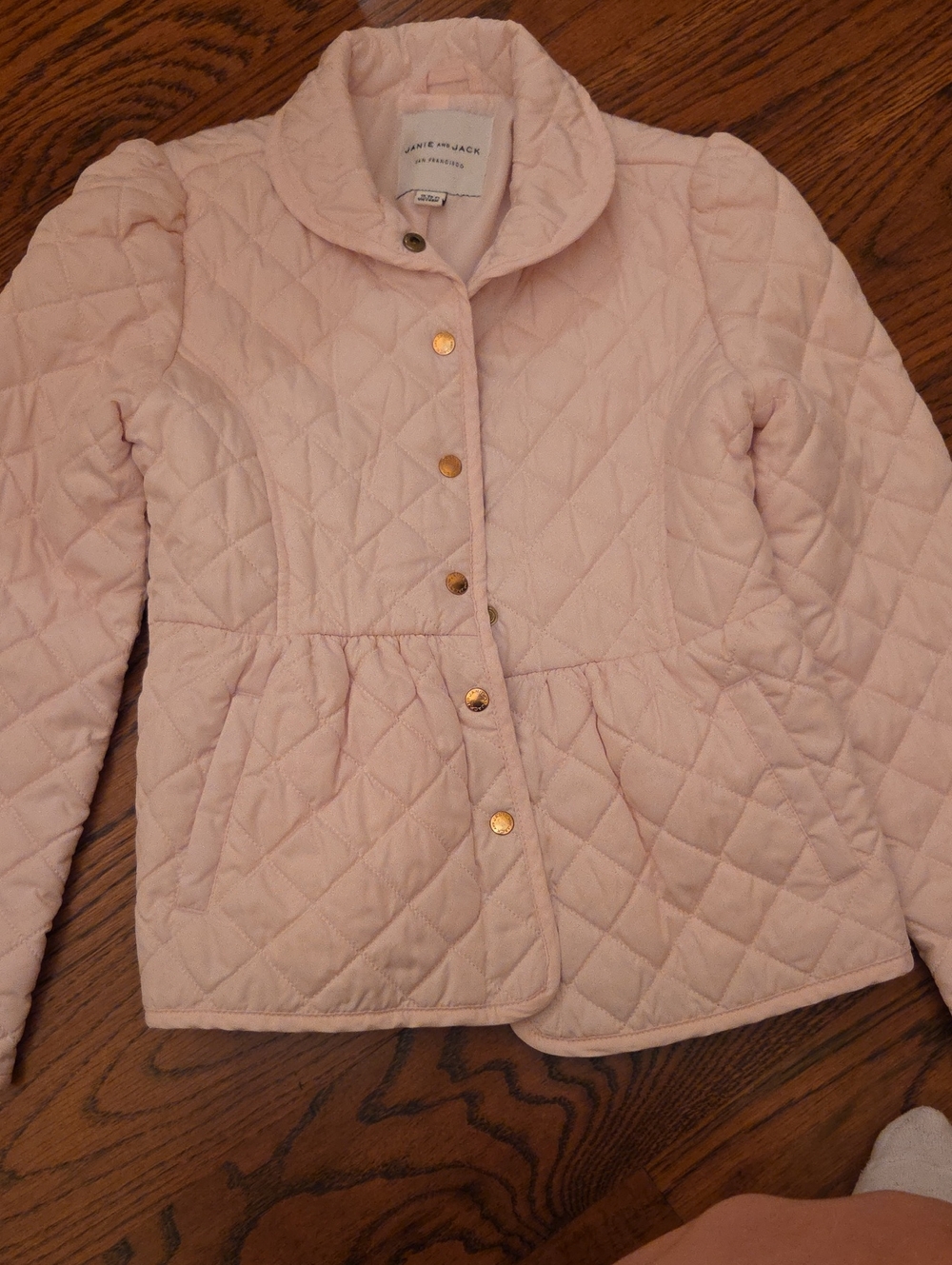 Janie and Jack Light Pink Quilted Puffer Jacket